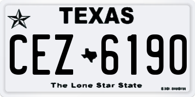 TX license plate CEZ6190