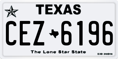TX license plate CEZ6196