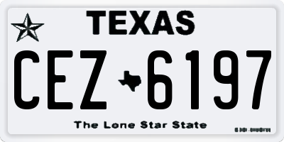 TX license plate CEZ6197