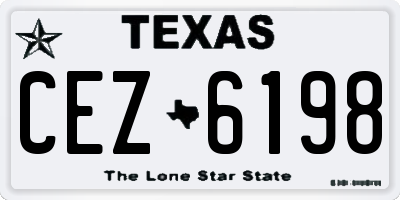 TX license plate CEZ6198