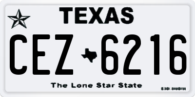 TX license plate CEZ6216