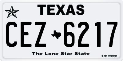 TX license plate CEZ6217