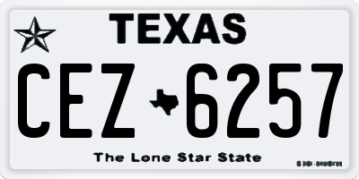 TX license plate CEZ6257