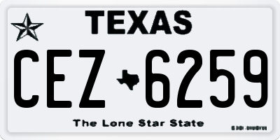 TX license plate CEZ6259