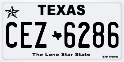 TX license plate CEZ6286