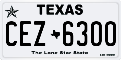 TX license plate CEZ6300