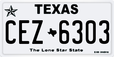 TX license plate CEZ6303