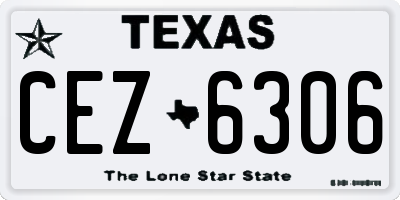 TX license plate CEZ6306