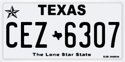 TX license plate CEZ6307