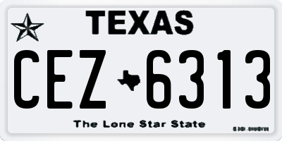 TX license plate CEZ6313