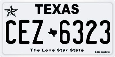 TX license plate CEZ6323