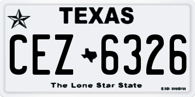 TX license plate CEZ6326