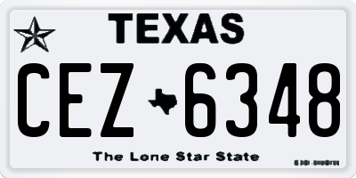 TX license plate CEZ6348