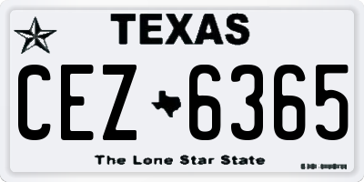 TX license plate CEZ6365