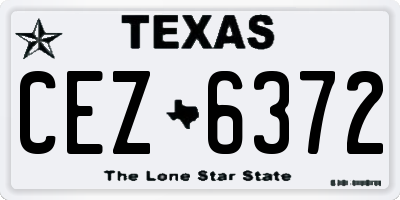 TX license plate CEZ6372