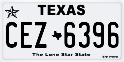 TX license plate CEZ6396