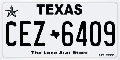 TX license plate CEZ6409