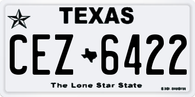 TX license plate CEZ6422