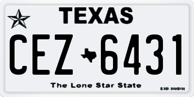 TX license plate CEZ6431