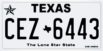 TX license plate CEZ6443