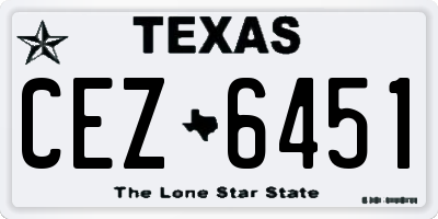 TX license plate CEZ6451