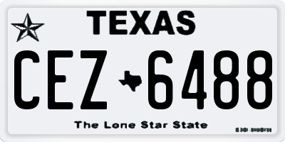 TX license plate CEZ6488