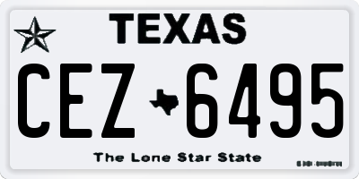 TX license plate CEZ6495
