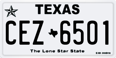 TX license plate CEZ6501