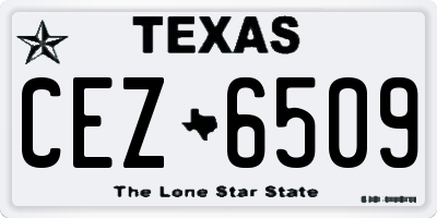 TX license plate CEZ6509