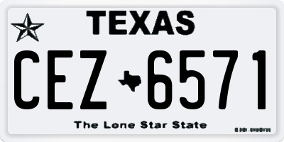 TX license plate CEZ6571