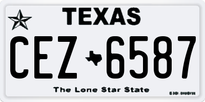TX license plate CEZ6587