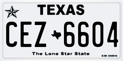 TX license plate CEZ6604