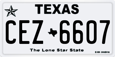 TX license plate CEZ6607