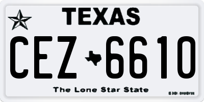 TX license plate CEZ6610