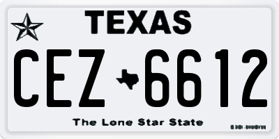 TX license plate CEZ6612
