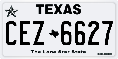 TX license plate CEZ6627