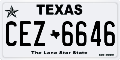 TX license plate CEZ6646