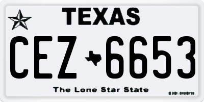 TX license plate CEZ6653