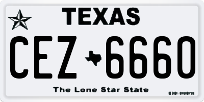 TX license plate CEZ6660