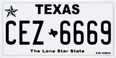 TX license plate CEZ6669