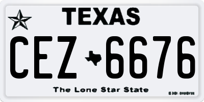 TX license plate CEZ6676