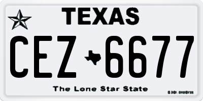 TX license plate CEZ6677