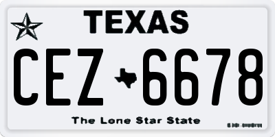 TX license plate CEZ6678