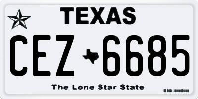 TX license plate CEZ6685