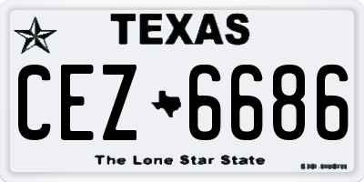 TX license plate CEZ6686