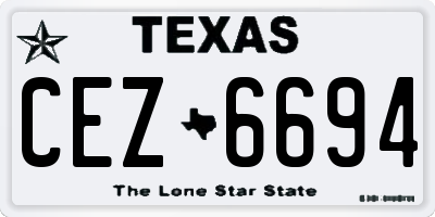 TX license plate CEZ6694