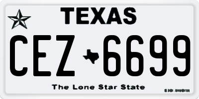 TX license plate CEZ6699