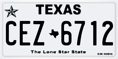 TX license plate CEZ6712