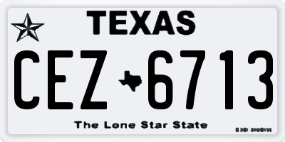 TX license plate CEZ6713