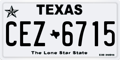TX license plate CEZ6715